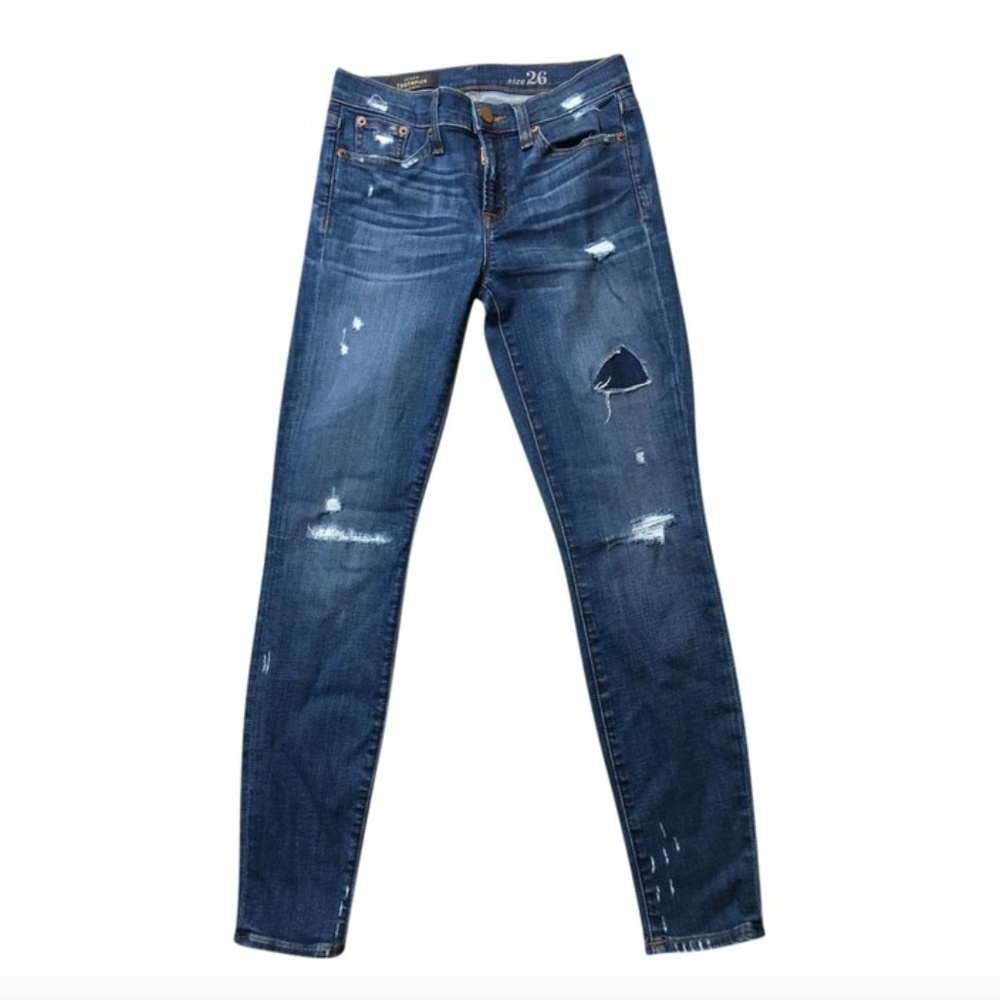 NWOT J. Crew distressed high rise skinny jeans size 26!